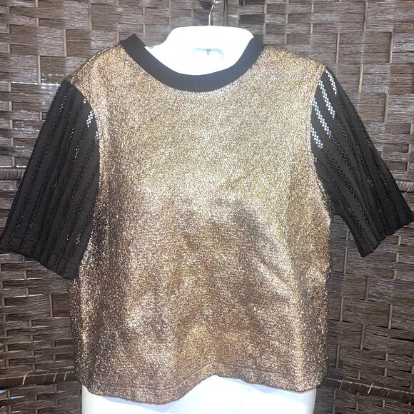 Bronze Metallic top by Laundry by Shelly Segal - Picture 1 of 3